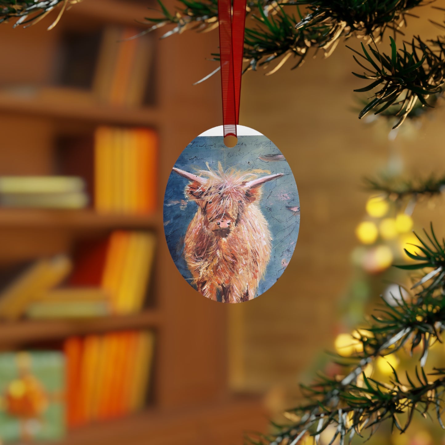 Highland Cow Metal Ornaments