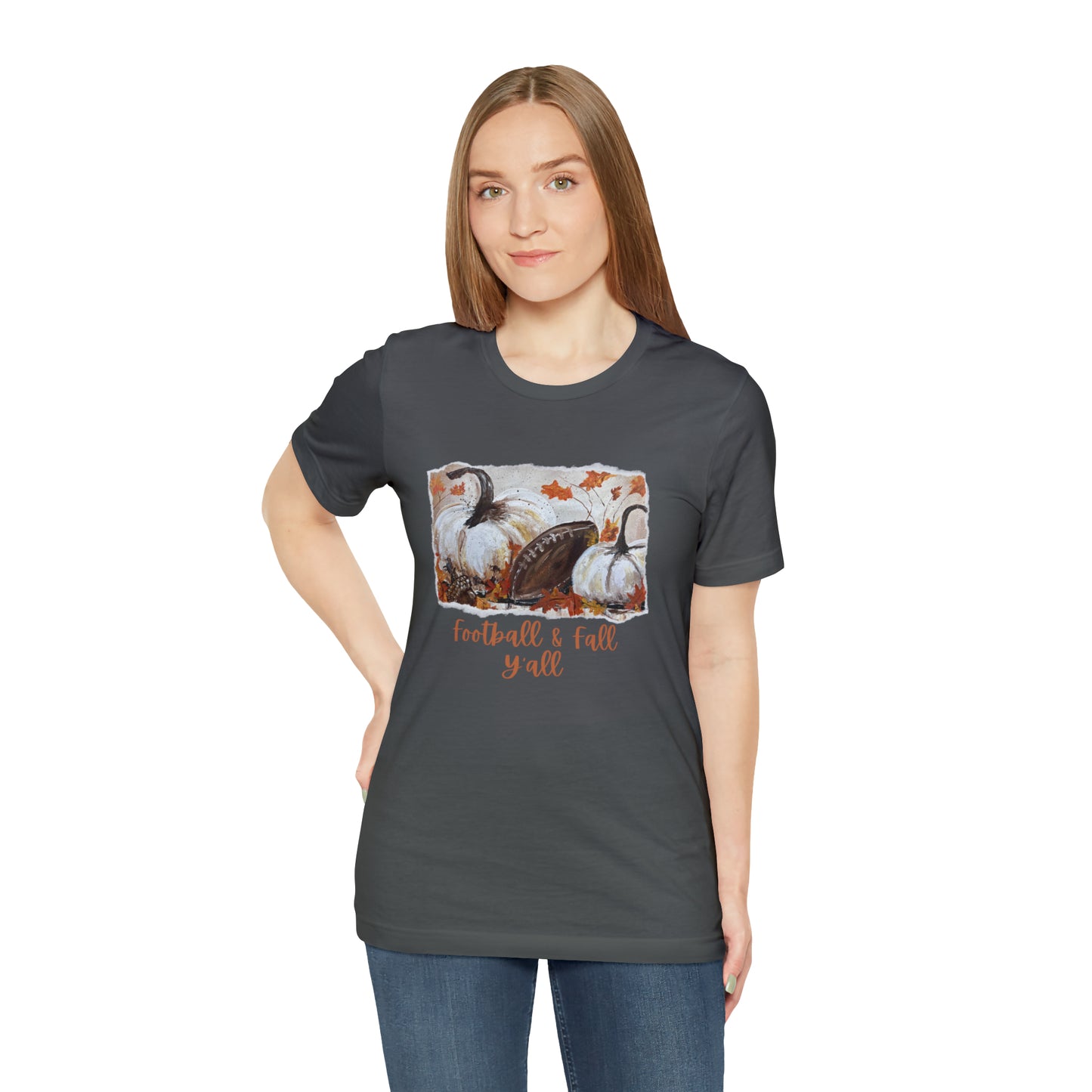 Football and Fall Y'all Unisex Jersey Short Sleeve Tee