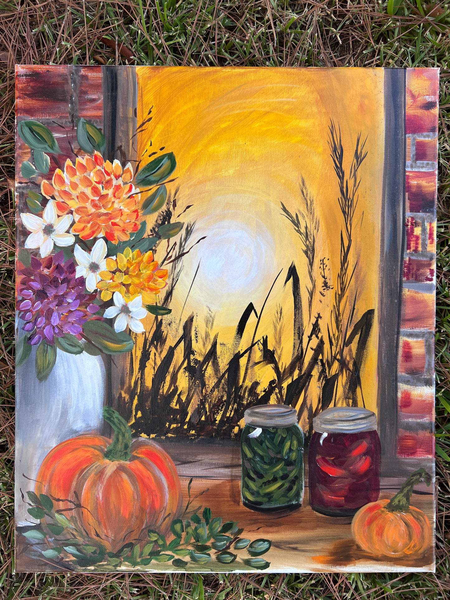 Autumn Window Original Painting