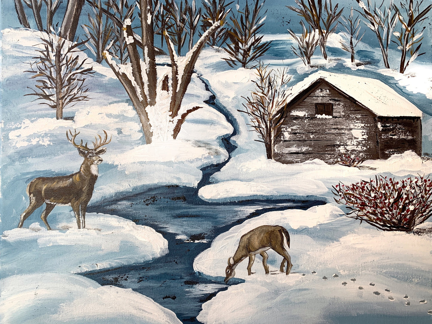 Item #47 Winter Landscape Deer